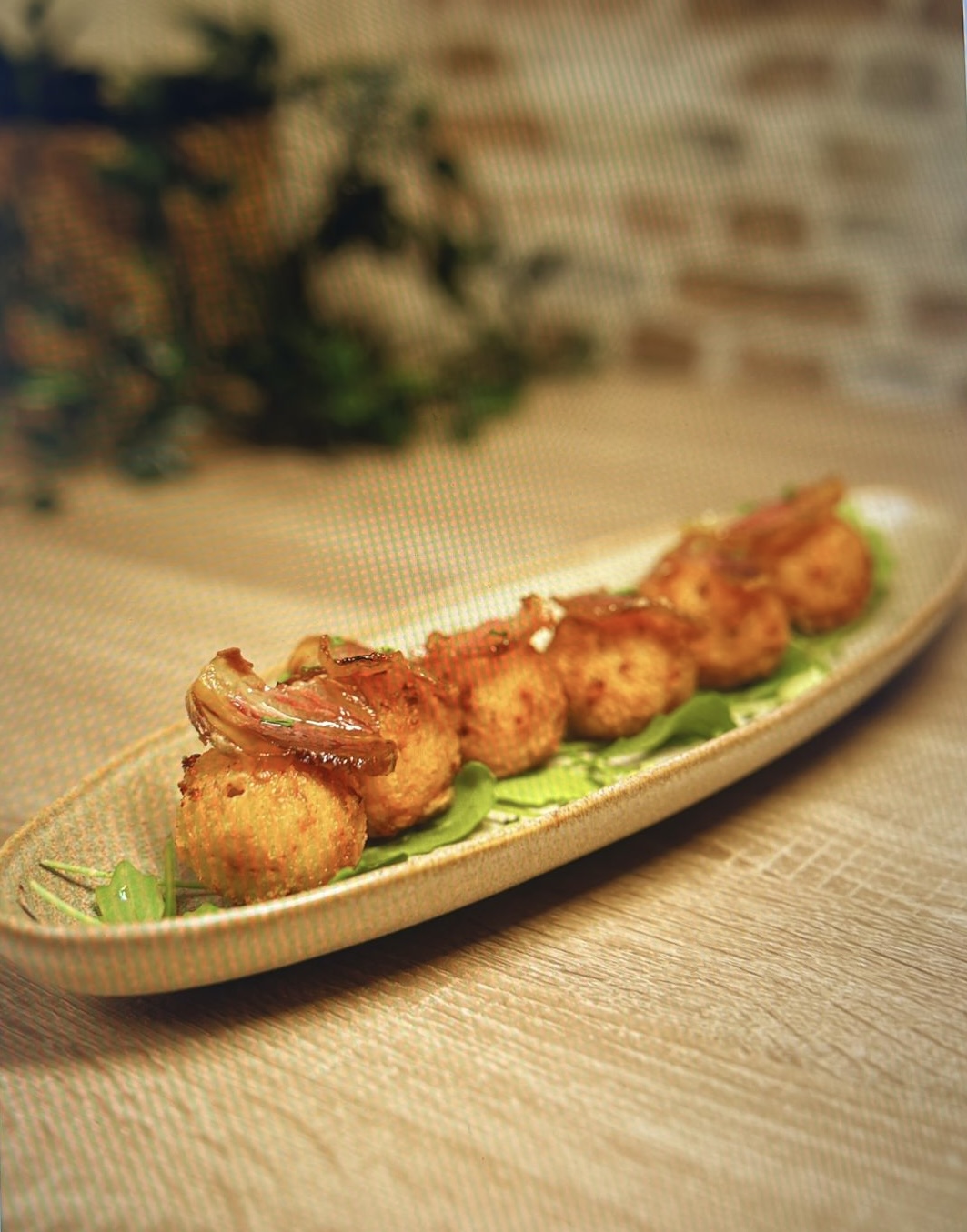 Croquetas de jamón ibérico con velo de panceta ibérica