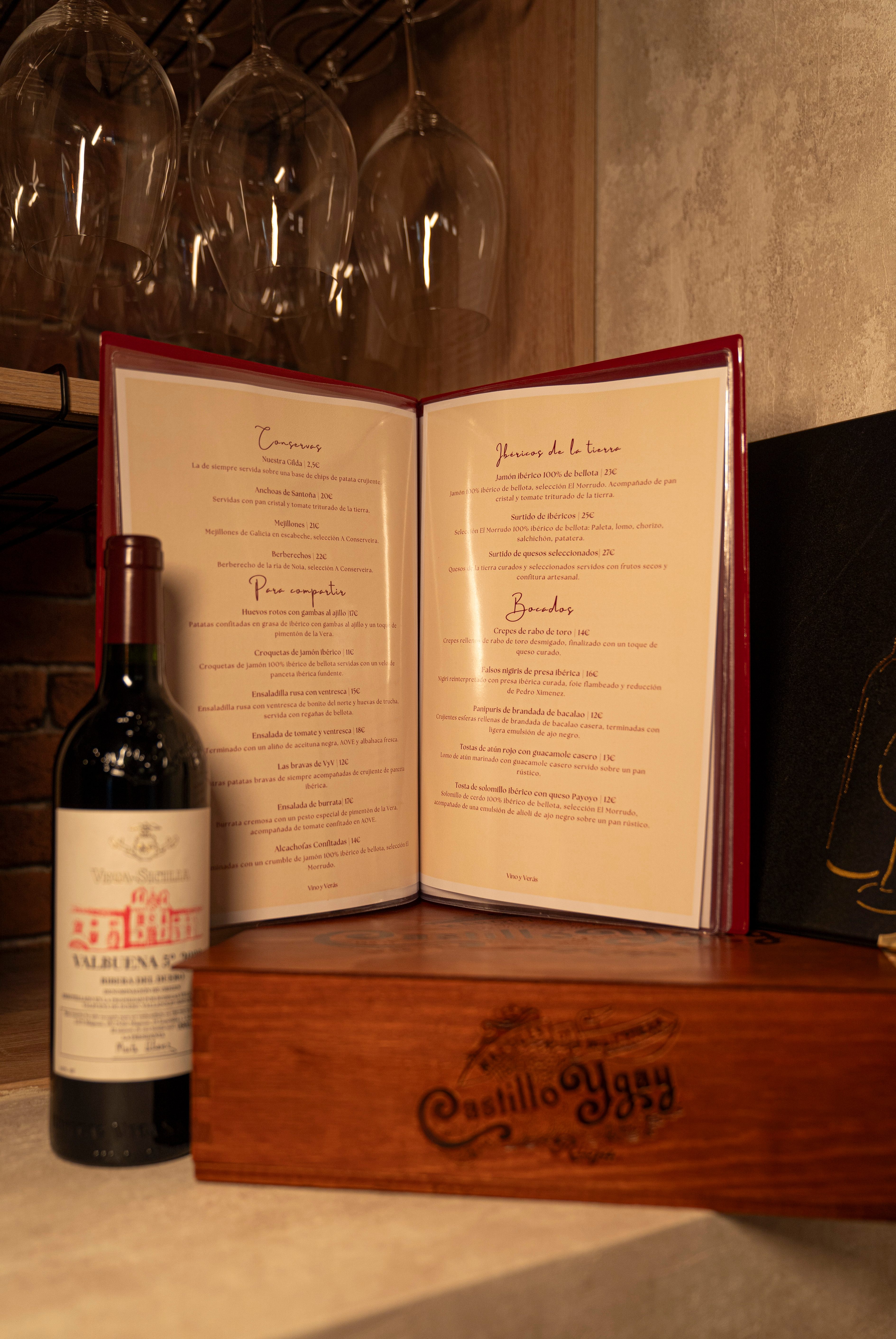 Nuestra carta y selección de vinos